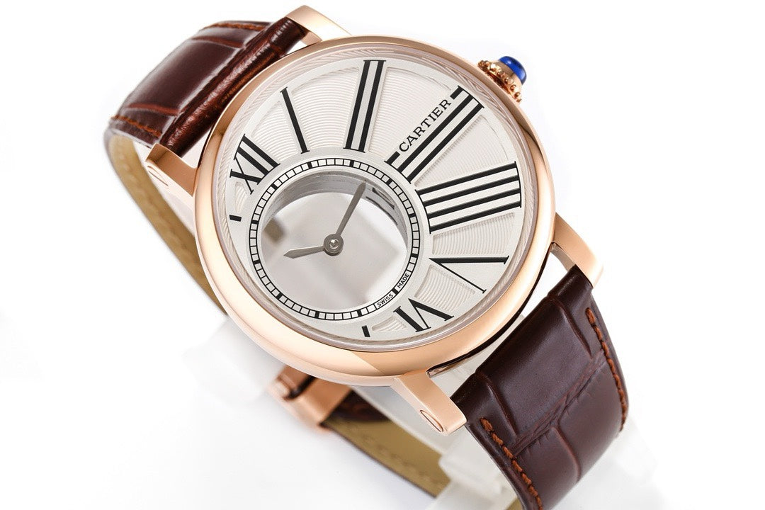 Cartier Rotonde de Cartier Mysterious Watch, Floating Hands Design, 42.5mm, MC 9981 Manual & Automatic Integrated Movement