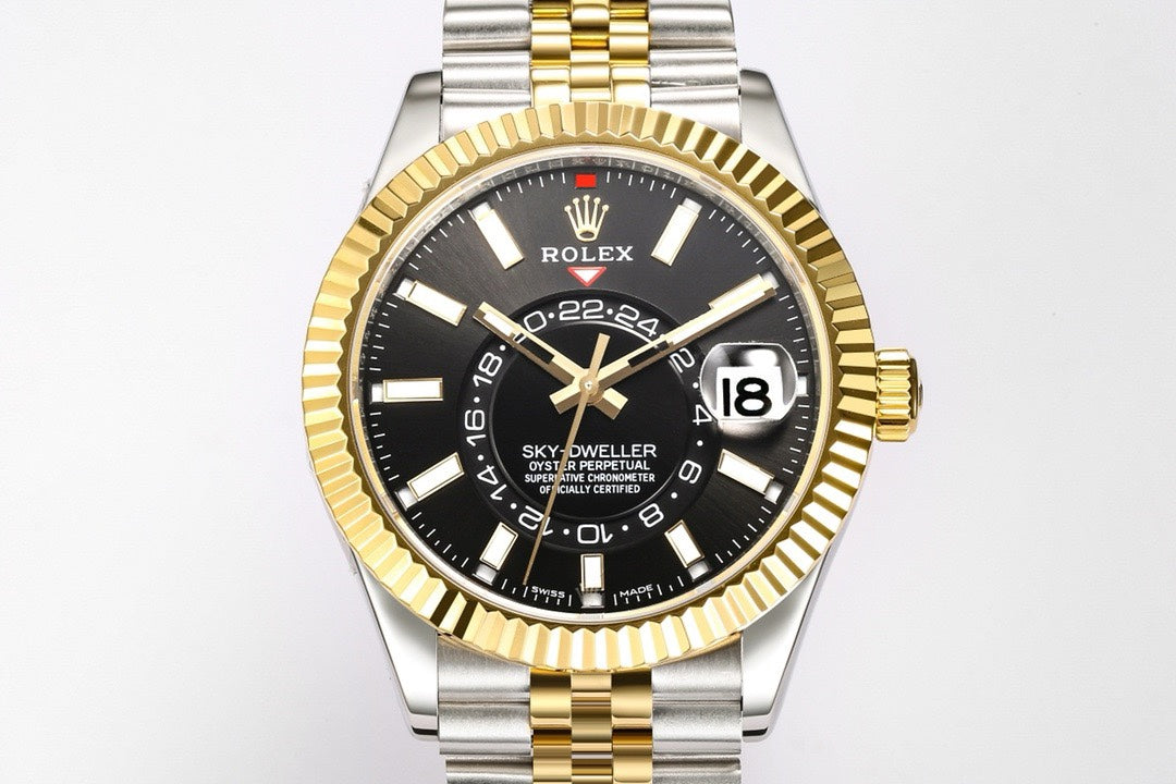 Rolex Sky‑Dweller Watch 42mm 904L Steel 9002 Automatic Movement Ring Command Bezel