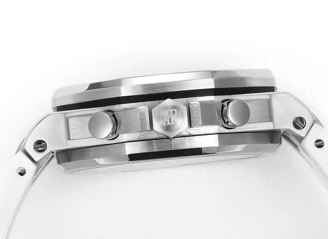 Audemars Piguet Royal Oak 37mm Ladies Automatic Chronograph Watch, Diamond Bezel Rubber Strap
