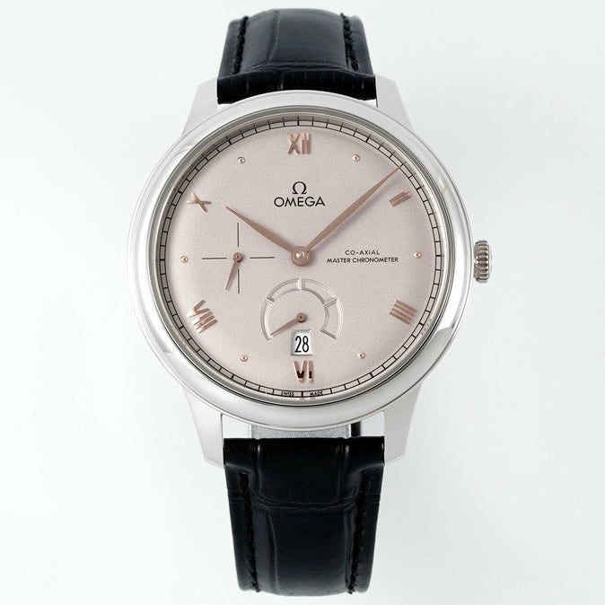 Omega De Ville Power‑Reserve Automatic Mechanical Watch, Genuine Calfskin Leather Strap