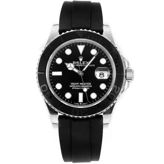 Rolex MS Factory Yacht‑Master 42mm 904L Steel 3235 Blue Hairspring Automatic Watch Oysterflex Rubber Strap