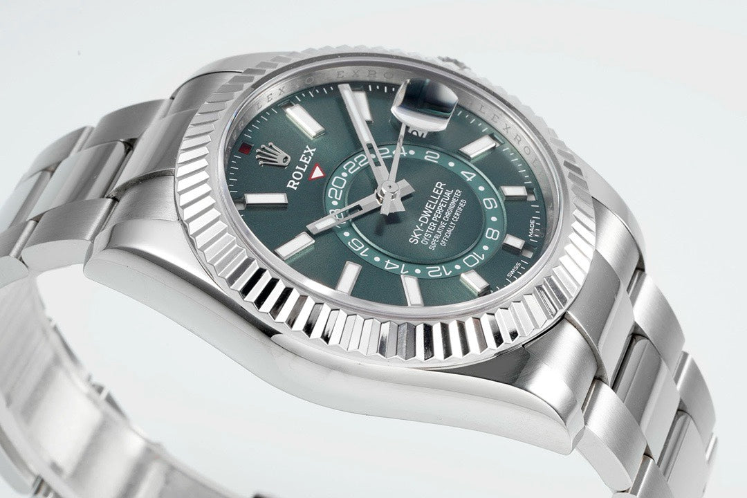Rolex Sky‑Dweller Watch 42mm 904L Steel 9002 Automatic Movement Ring Command Bezel