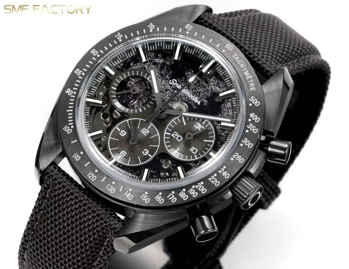 Omega Speedmaster Dark Side of the Moon SMF RW6 Top‑Grade Manual Chronograph Watch Genuine Ceramic Case