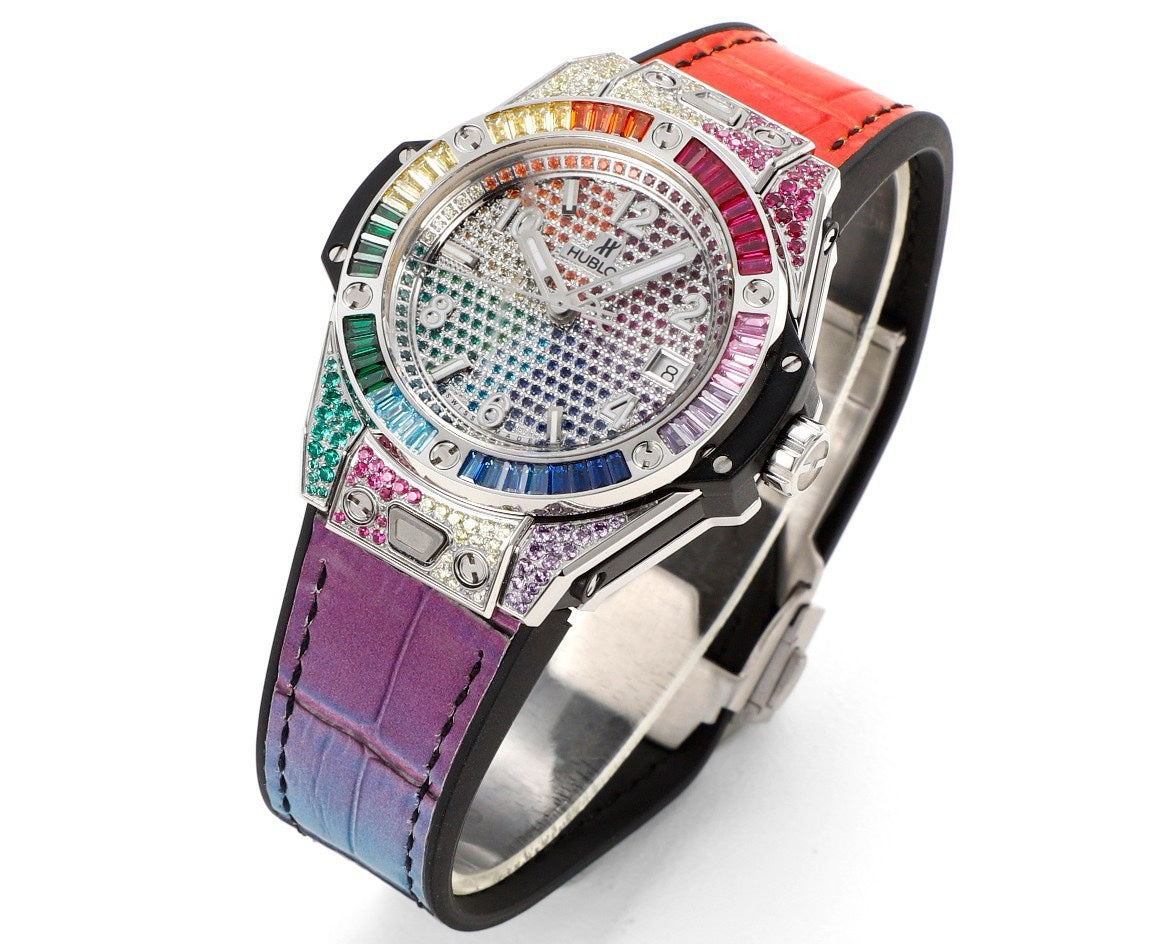 Hublot Big Bang One Click Rainbow Gemstone 39mm Automatic Ladies Watch