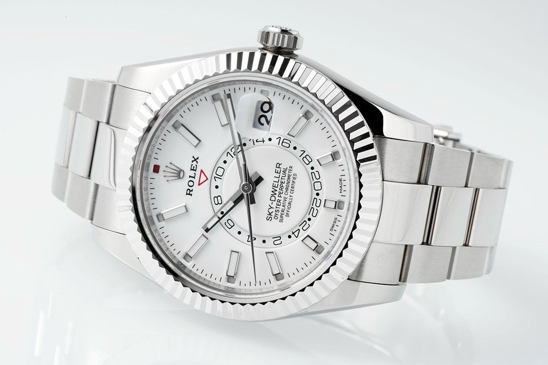 Rolex Sky‑Dweller Watch 42mm 904L Steel 9002 Automatic Movement Ring Command Bezel