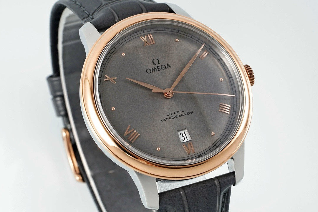 Omega De Ville Power‑Reserve Automatic Mechanical Watch, Genuine Calfskin Leather Strap