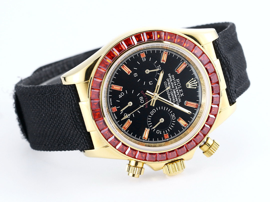 Rolex Cosmograph Daytona Super Clone Watch | Pumpkin Ruby Bezel, 43mm