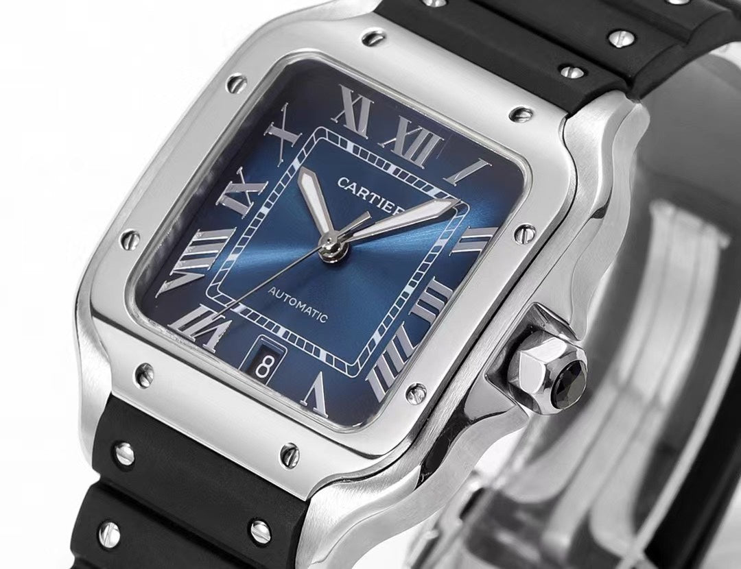 Cartier Santos Rubber Strap | THB Factory 39.8mm Automatic Watch