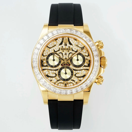 Rolex PPM Tiger Eye Moissanite Chronograph