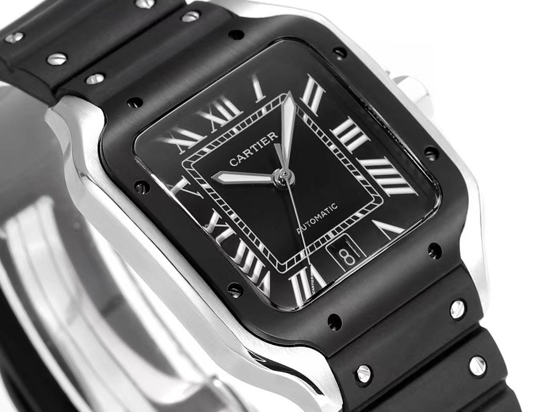Cartier Santos Rubber Strap | THB Factory 39.8mm Automatic Watch