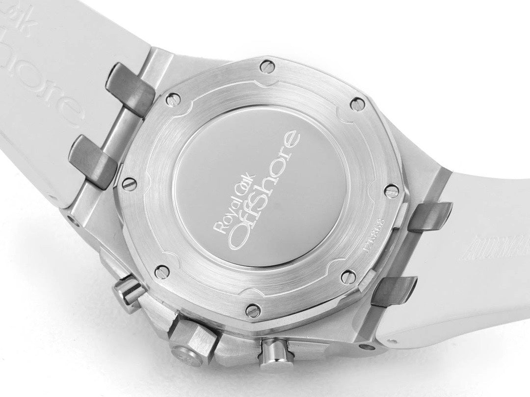 Audemars Piguet Royal Oak 37mm Ladies Automatic Chronograph Watch, Diamond Bezel Rubber Strap