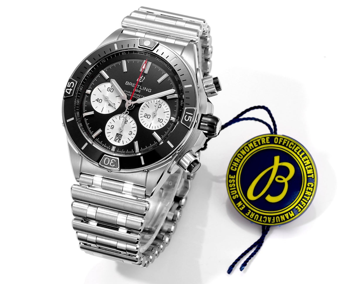 BREITLING Chronomat 44mm Automatic Chronograph Watch, BLS Factory Ceramic Bezel Timepiece