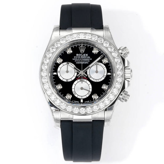 Rolex Cosmograph Daytona 40mm N+ Factory V2 Weighted Baguette Bezel Automatic Watch
