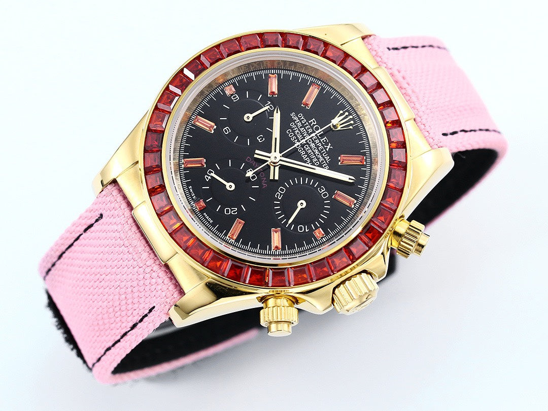 Rolex Cosmograph Daytona Super Clone Watch | Pumpkin Ruby Bezel, 43mm