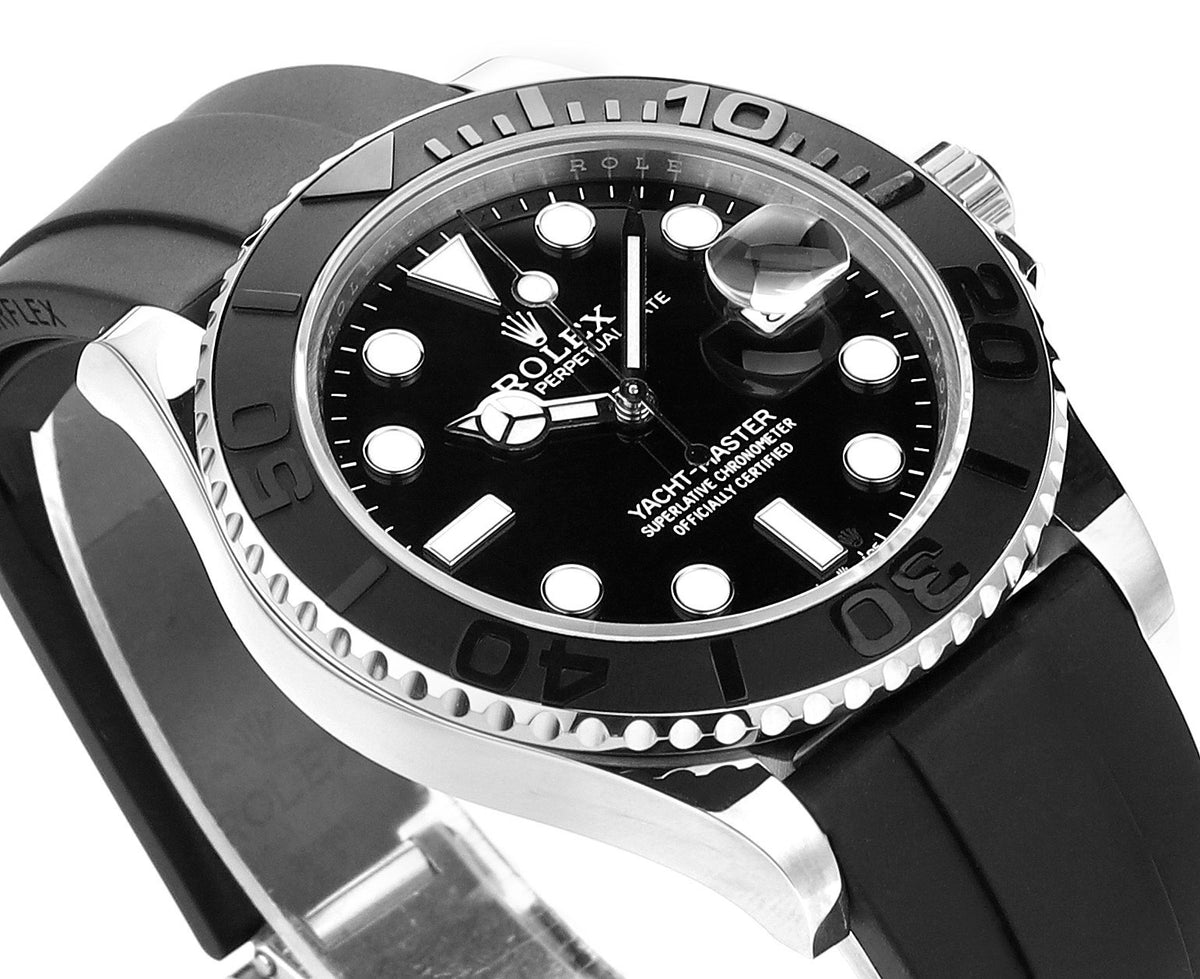 Rolex MS Factory Yacht‑Master 42mm 904L Steel 3235 Blue Hairspring Automatic Watch Oysterflex Rubber Strap
