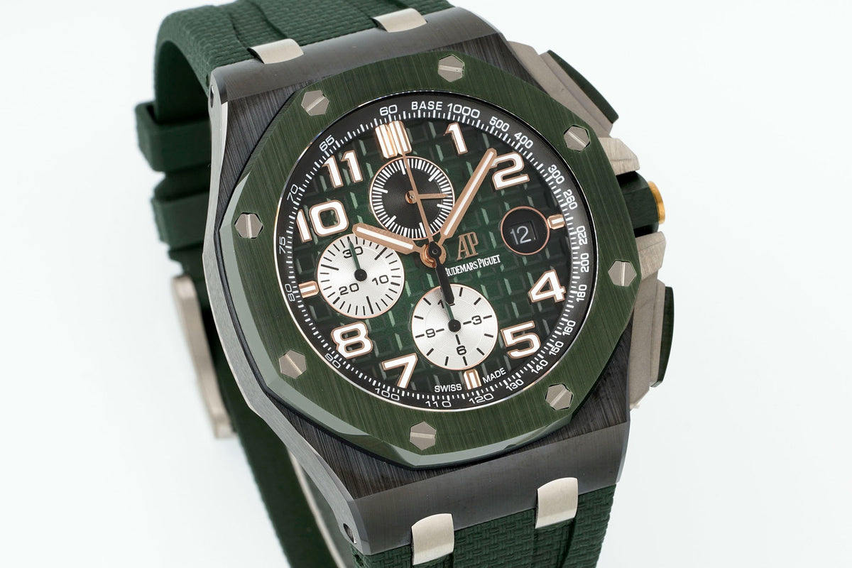 Audemars Piguet Ceramic Chronograph 44mm Sports Watch Rubber Strap