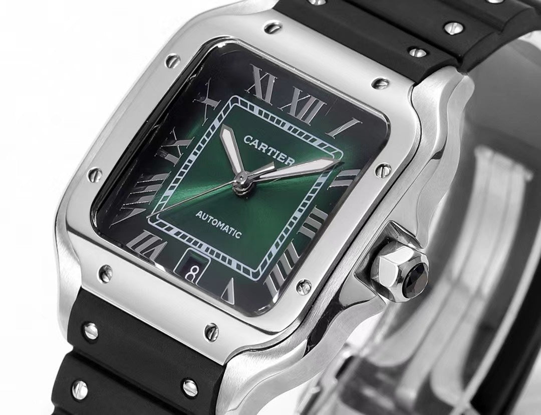 Cartier Santos Rubber Strap | THB Factory 39.8mm Automatic Watch