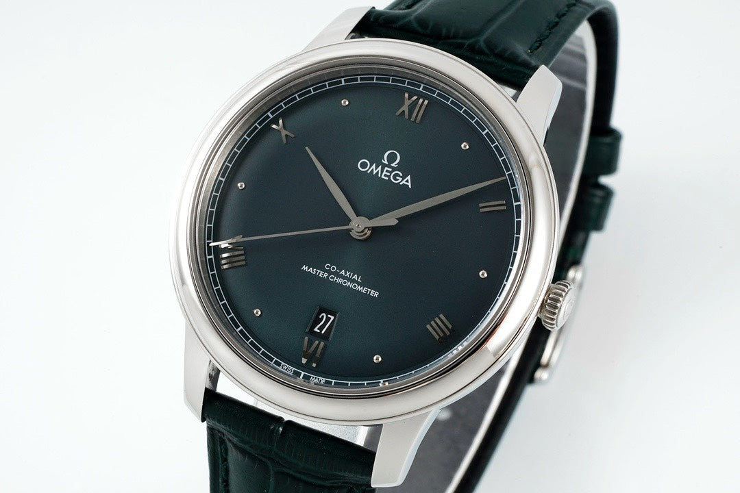 Omega De Ville Power‑Reserve Automatic Mechanical Watch, Genuine Calfskin Leather Strap