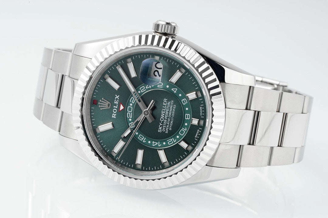 Rolex Sky‑Dweller Watch 42mm 904L Steel 9002 Automatic Movement Ring Command Bezel