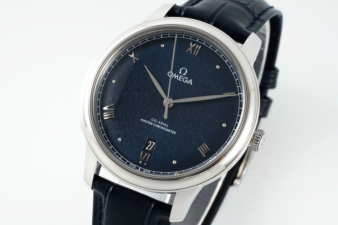 Omega De Ville Power‑Reserve Automatic Mechanical Watch, Genuine Calfskin Leather Strap
