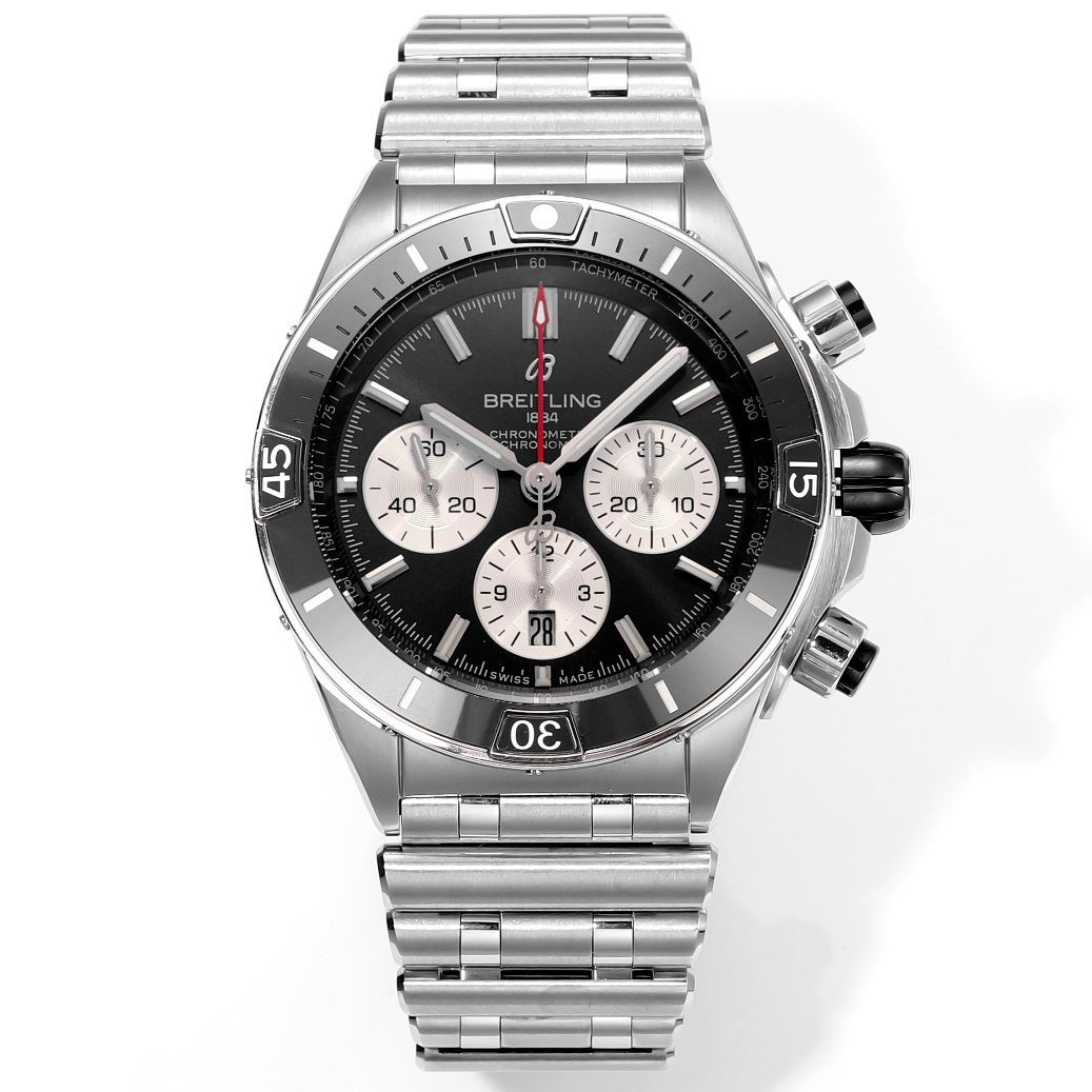 BREITLING Chronomat 44mm Automatic Chronograph Watch, BLS Factory Ceramic Bezel Timepiece