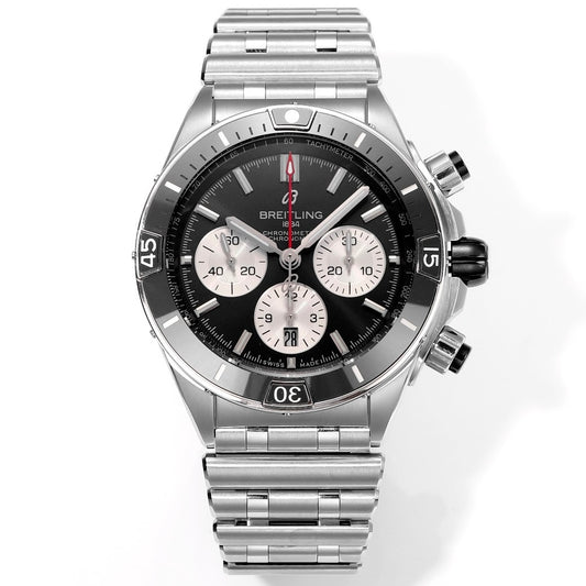 BREITLING Chronomat 44mm Automatic Chronograph Watch, BLS Factory Ceramic Bezel Timepiece