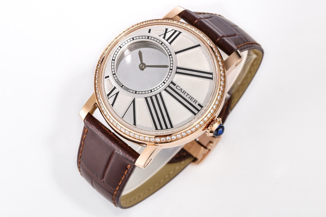 Cartier Rotonde de Cartier Mysterious Watch, Floating Hands Design, 42.5mm, MC 9981 Manual & Automatic Integrated Movement