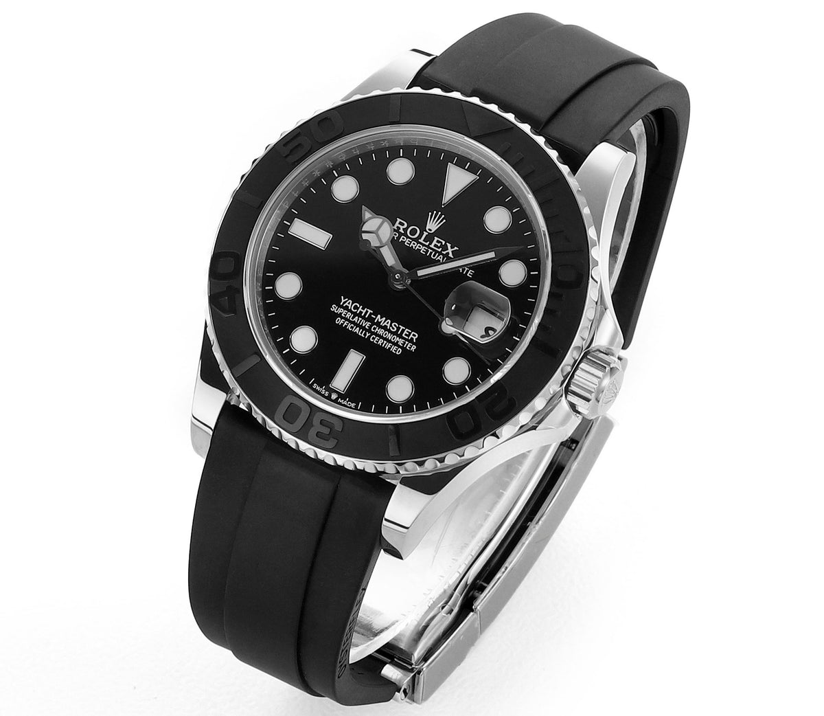 Rolex MS Factory Yacht‑Master 42mm 904L Steel 3235 Blue Hairspring Automatic Watch Oysterflex Rubber Strap