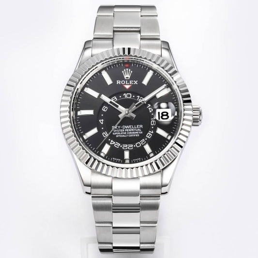 Rolex Sky‑Dweller Watch 42mm 904L Steel 9002 Automatic Movement Ring Command Bezel