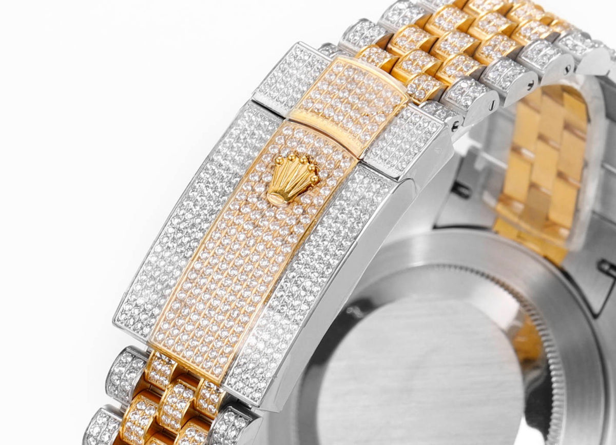 Rolex MS Factory Datejust 41mm Full‑Paved Diamond Watch 904L Steel 3235 Automatic Movement Rainbow Bezel