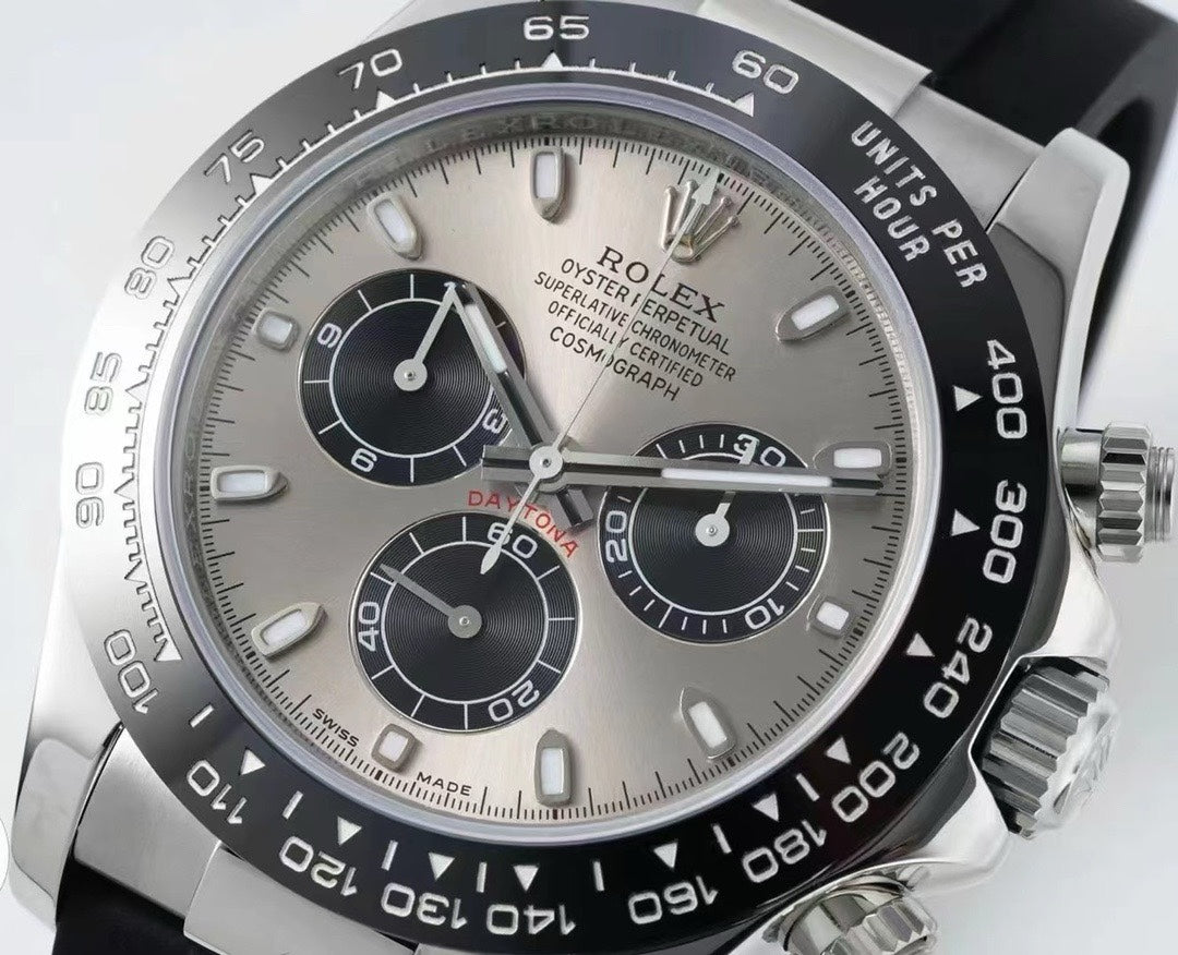 Rolex Cosmograph Daytona Chronograph Watch 40mm 904L Steel Ceramic Bezel Custom 7750 Movement