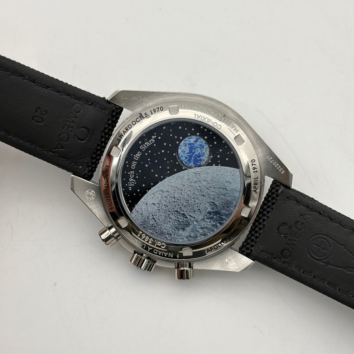 Omega Speedmaster Snoopy Award 42mm Manual Chronograph Watch Black Nylon Strap