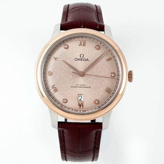 Omega De Ville Power‑Reserve Automatic Mechanical Watch, Genuine Calfskin Leather Strap