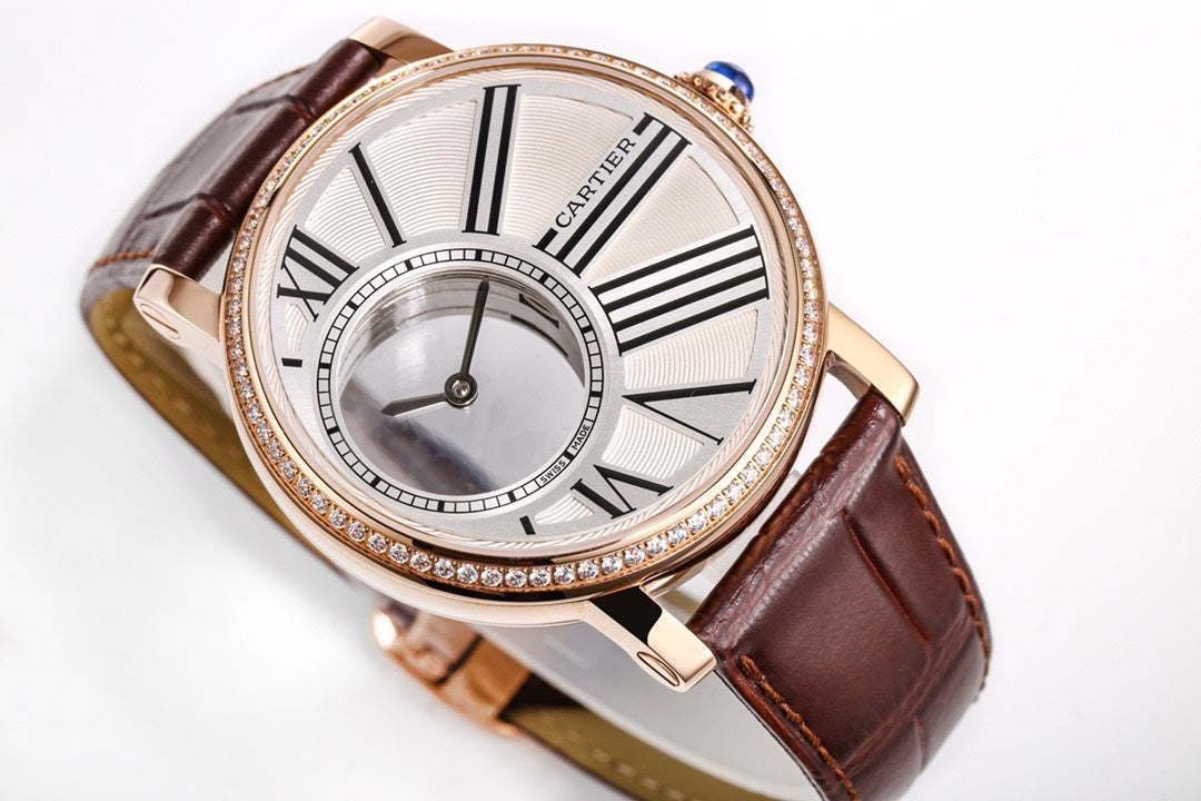 Cartier Rotonde de Cartier Mysterious Watch, Floating Hands Design, 42.5mm, MC 9981 Manual & Automatic Integrated Movement