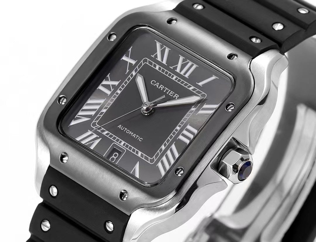 Cartier Santos Rubber Strap | THB Factory 39.8mm Automatic Watch