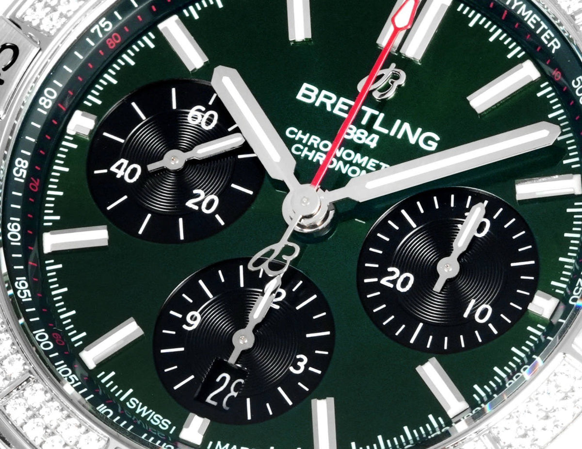 Breitling Chronomat Super Clone Watch | B01 Automatic Chronograph Movement, Diamond Bezel, 42mm