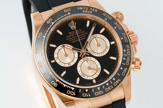 Rolex Cosmograph Daytona 18K Gold Plated Automatic Chronograph Watch Rubber Strap