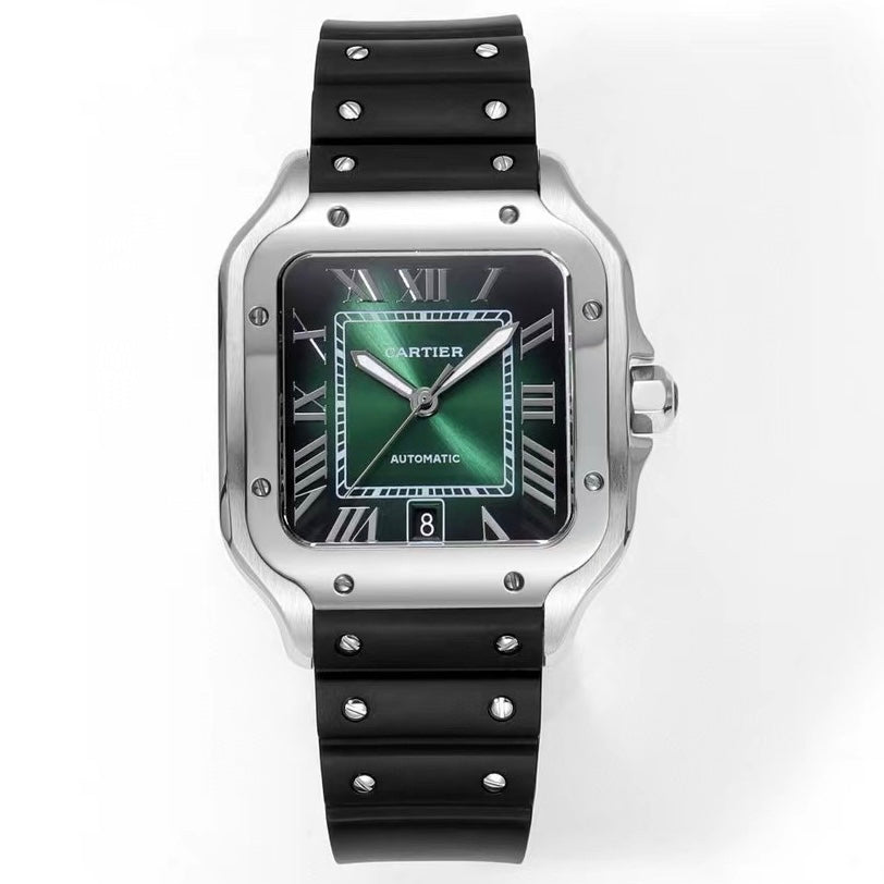 Cartier Santos Rubber Strap | THB Factory 39.8mm Automatic Watch