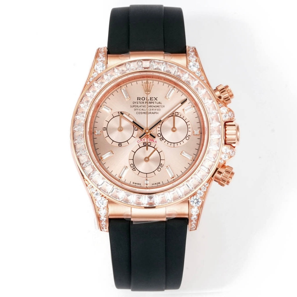 Rolex Cosmograph Daytona 40mm N+ Factory V2 Weighted Baguette Bezel Automatic Watch