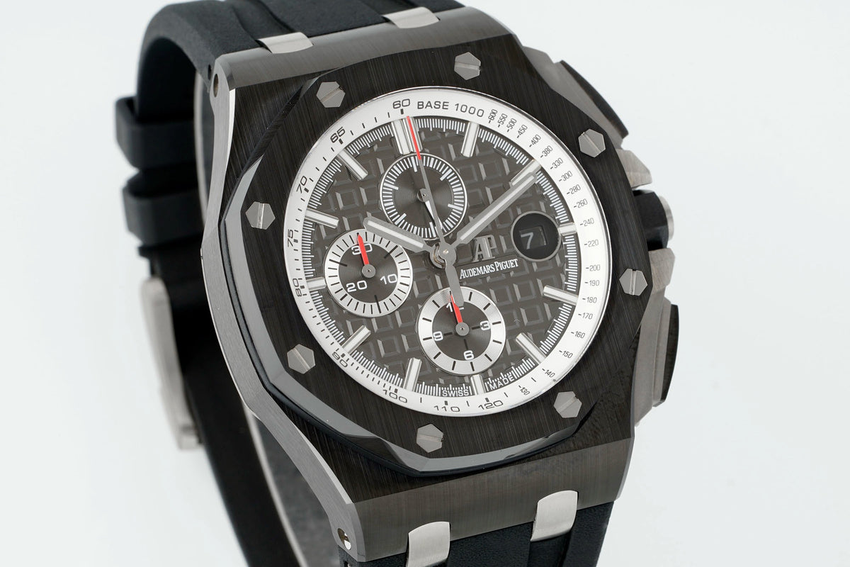 Audemars Piguet Ceramic Chronograph 44mm Sports Watch Rubber Strap