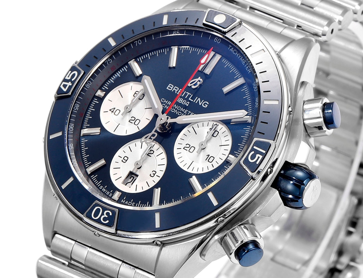 BREITLING Chronomat 44mm Automatic Chronograph Watch, BLS Factory Ceramic Bezel Timepiece