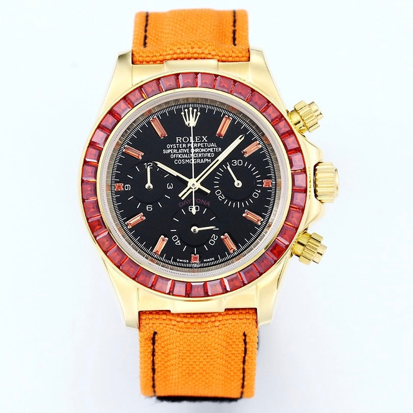 Rolex Cosmograph Daytona Super Clone Watch | Pumpkin Ruby Bezel, 43mm
