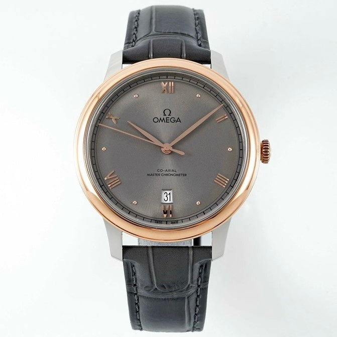 Omega De Ville Power‑Reserve Automatic Mechanical Watch, Genuine Calfskin Leather Strap
