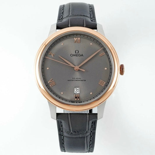 Omega De Ville Power‑Reserve Automatic Mechanical Watch, Genuine Calfskin Leather Strap