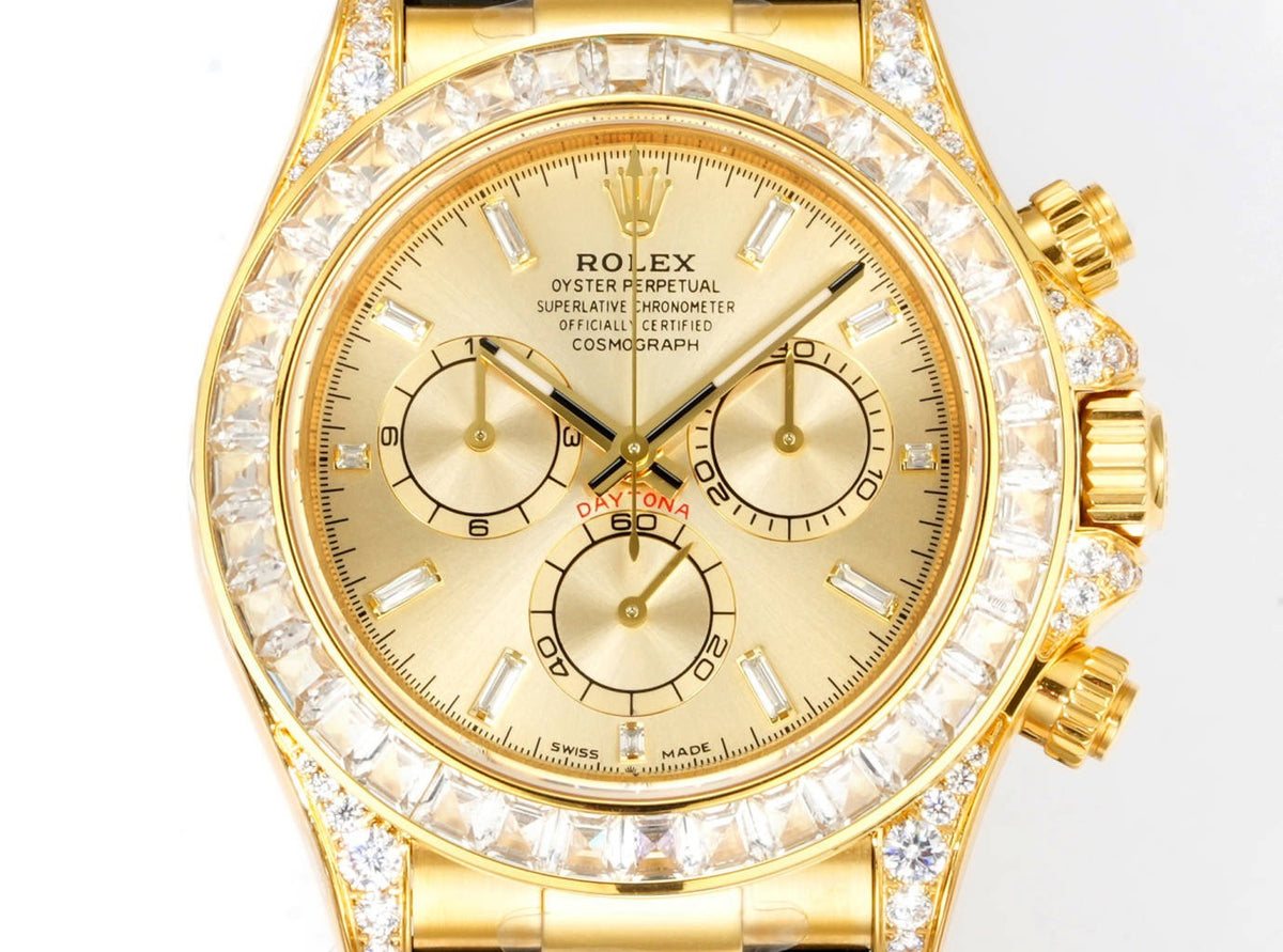 Rolex Cosmograph Daytona 40mm N+ Factory V2 Weighted Baguette Bezel Automatic Watch