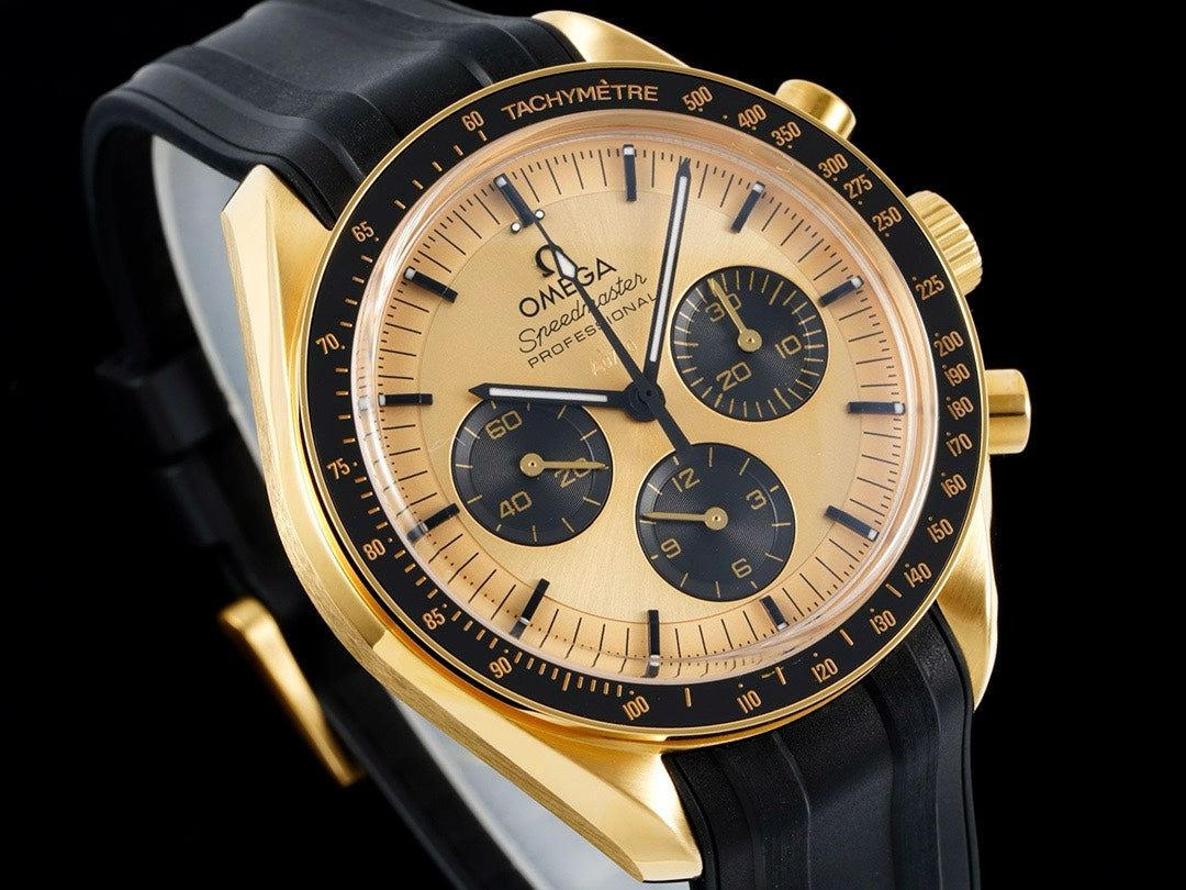 OMEGA Speedmaster Moonwatch 3861 Caliber Moonshine 18K Gold Chronograph 42mm