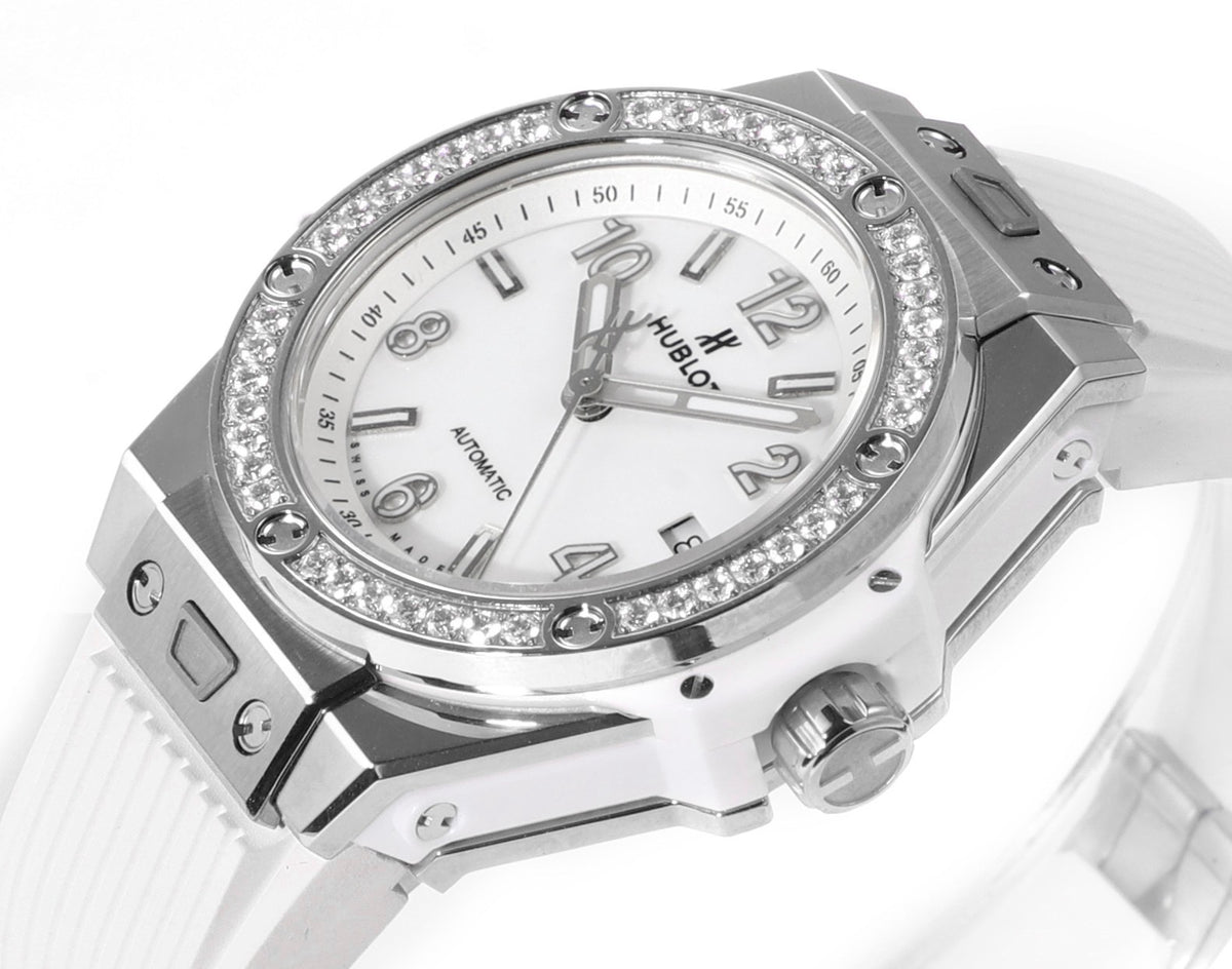 Hublot Big Bang 39mm Steel Diamond Bezel Automatic Ladies Watch