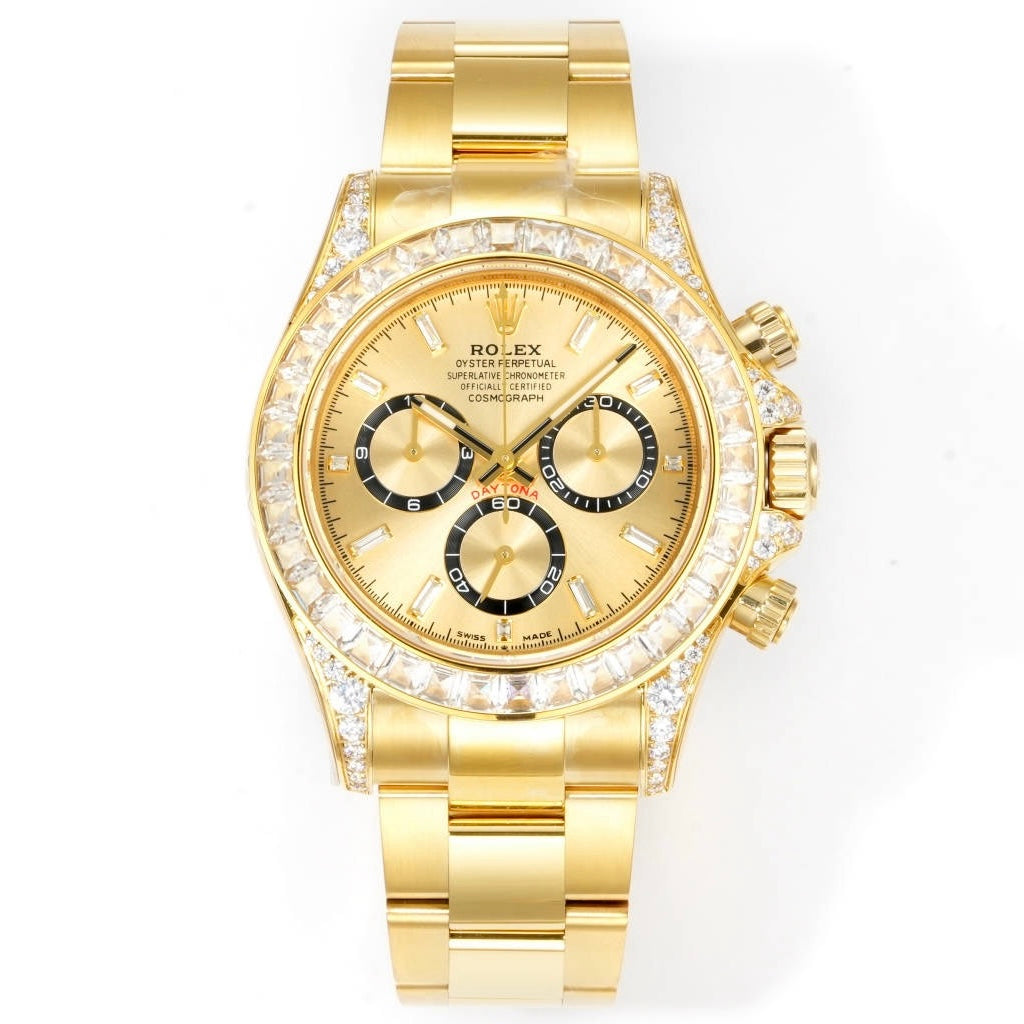 Rolex Cosmograph Daytona 40mm N+ Factory V2 Weighted Baguette Bezel Automatic Watch
