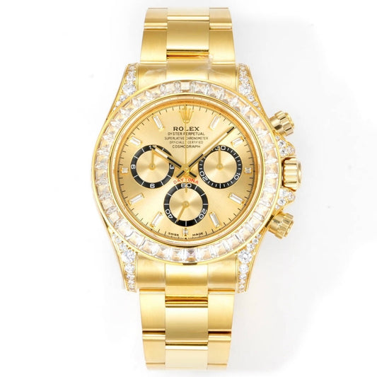 Rolex Cosmograph Daytona 40mm N+ Factory V2 Weighted Baguette Bezel Automatic Watch