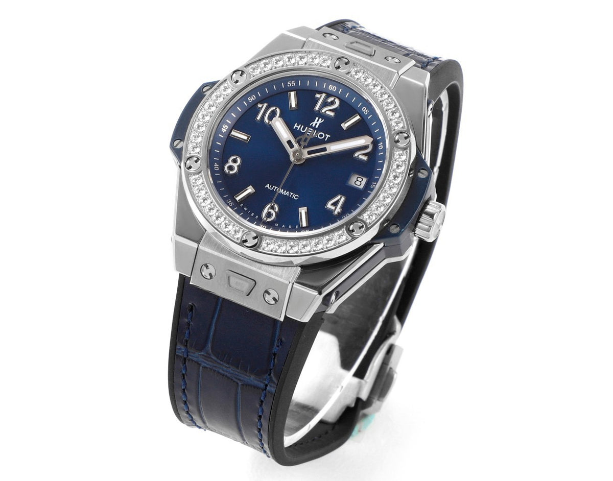 Hublot Big Bang 39mm Steel Diamond Bezel Automatic Ladies Watch